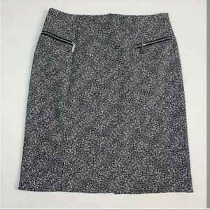 Michael Kors Pebbled Pencil Moto Skirt Size 12